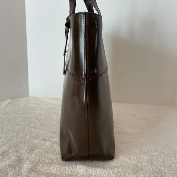 Gucci Brown Vintage Patent Leather Tote Hand Bag - Picture 6 of 16